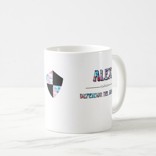 Taza personalizada Alex y su significado Kaffeetasse (VorderseiteRechts)