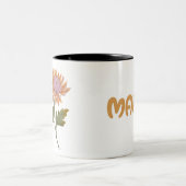 Taza personalizada con bonita flor romantica zweifarbige tasse (Mittel)