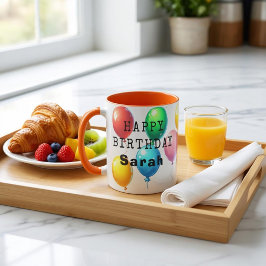 Taza personalizada “Happy Birthday” con globos Tasse