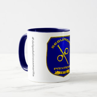 Taza Seguridad Privada España Placa Azul Tasse