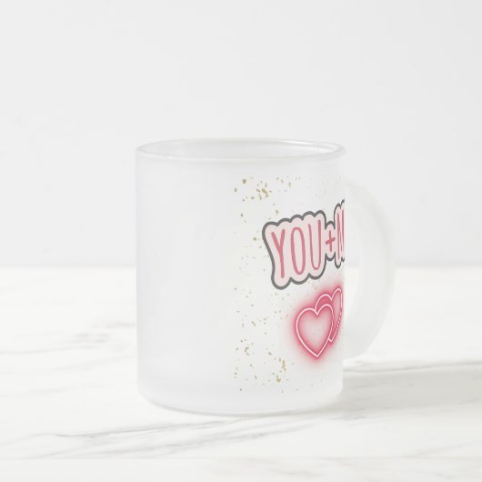 Taza semitransparente You + Me Mattglastasse (VorderseiteRechts)