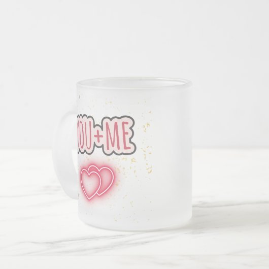 Taza semitransparente You + Me Mattglastasse (Vorderseite Links)