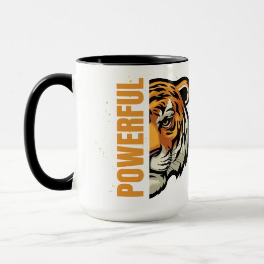 Taza Tigre Powerful con asa e interior en negro Tasse (Links)