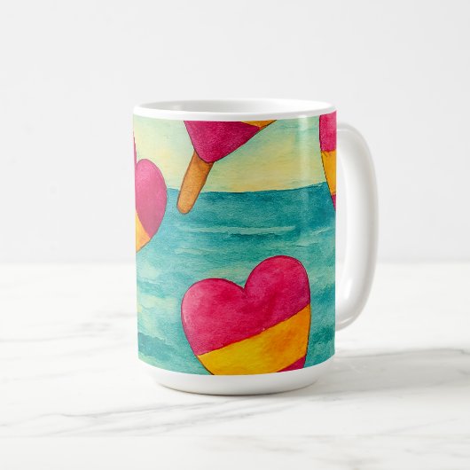 Tazas de café helados en la playa  kaffeetasse (VorderseiteRechts)