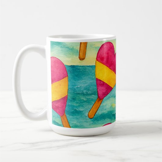Tazas de café helados en la playa kaffeetasse (Links)