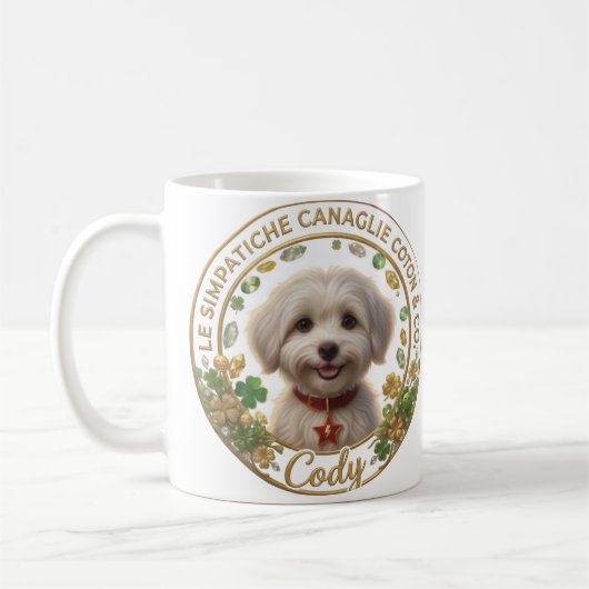 Tazza Cody Bianca - Coton Detectives Kaffeetasse (Links)