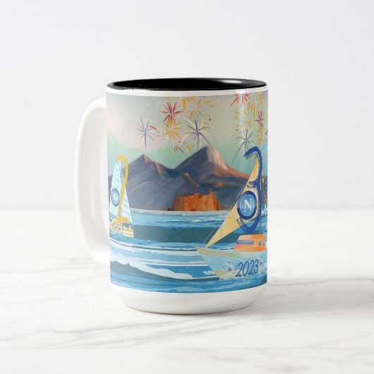 Tazza-Gedenkstätte Napoli 2023 Zweifarbige Tasse (Vorderseite Links)