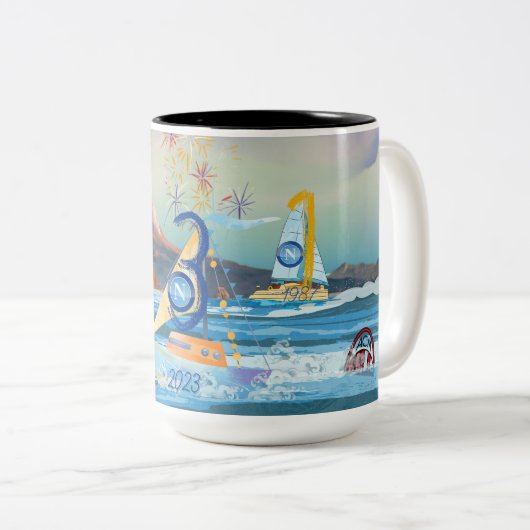 Tazza-Gedenkstätte Napoli 2023 Zweifarbige Tasse (VorderseiteRechts)