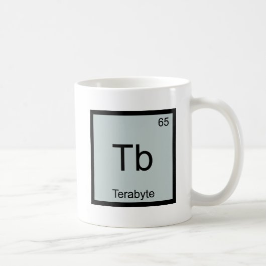 Tb - T-Shirt für Terabyte Funny Chemistry Element Kaffeetasse (Rechts)
