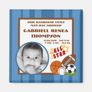 {TBA} 2"x2" All Star Blue Announction Magnet