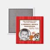 {TBA} 2"x2" All Star Red Announctions Magnet (Vorderseite/Rückseite)