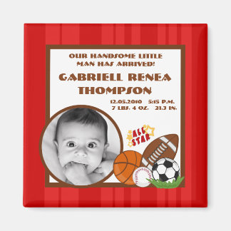 {TBA} 2"x2" All Star Red Announctions Magnet