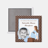 {TBA} 2"x2" Blue Mod Mama Polk Announcement Magnet (Vorderseite/Rückseite)