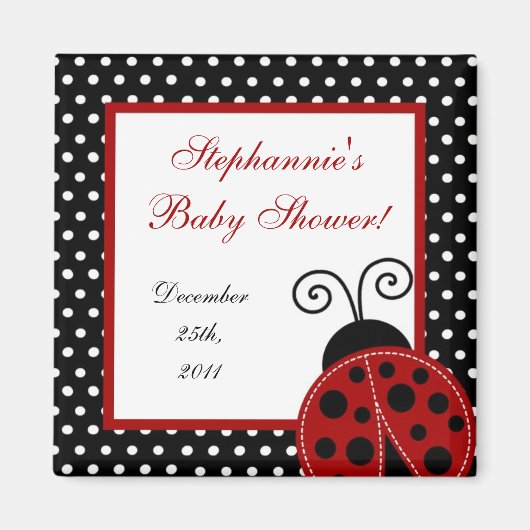 {TBA} 2"x2" Red Ladybug Gastgeschenk Magnet (Vorne)