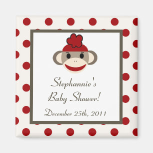 {TBA} 2"x2"Red Sock Monkey Gastgeschenk Magnet