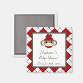 {TBA} 2"x2"Red Sock Monkey Gastgeschenk Magnet (Vorderseite/Rückseite)
