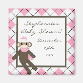 {TBA} 2"x2"Rosa Socken Gastgeschenk Magnet (Vorne)