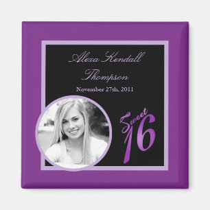 {TBA} 2"x2" Sweet 16 Lila Announcement Magnet