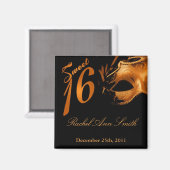 {TBA} 2"x2" Sweet 16 Orange Gefallen Magnet (Vorderseite/Rückseite)