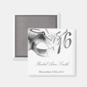 {TBA} 2"x2" Sweet 16 Silver Gastgeschenk Magnet (Vorderseite/Rückseite)