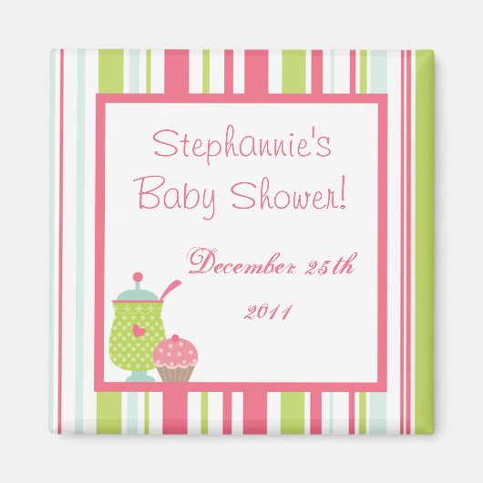 {TBA} 2"x2" Tee Party Pink Pastel Gefallen Magnet (Vorne)