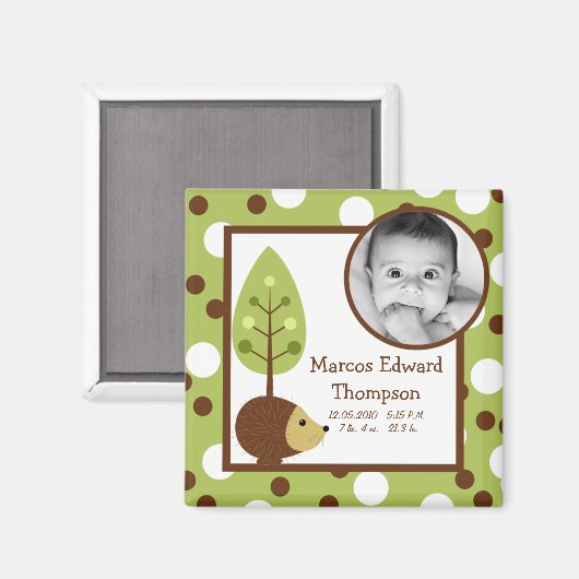 {TBA} 2"x2" Wooland Friends Announcement Magnet (Vorderseite/Rückseite)