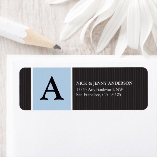 {TBA} Bold Stripe Return Address Label (blau) (Insitu)