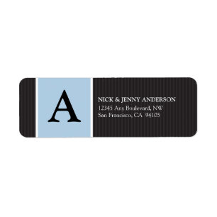 {TBA} Bold Stripe Return Address Label (blau)