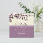 {TBA} Cherry Blossom Wedding Invitation (lilac) Einladung (Stehend Vorderseite)