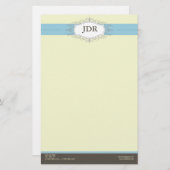 {TBA} Chic Deko Baby Blue Customized Stationery Briefpapier (Vorne/Hinten)