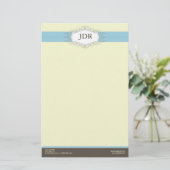 {TBA} Chic Deko Baby Blue Customized Stationery Briefpapier (Stehend Vorderseite)