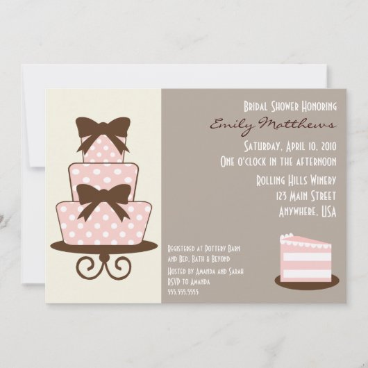 {TBA} Chic Pink & Brown Einladung (Vorderseite)