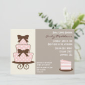 {TBA} Chic Pink & Brown Einladung (Stehend Vorderseite)