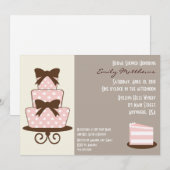 {TBA} Chic Pink & Brown Einladung (Vorne/Hinten)