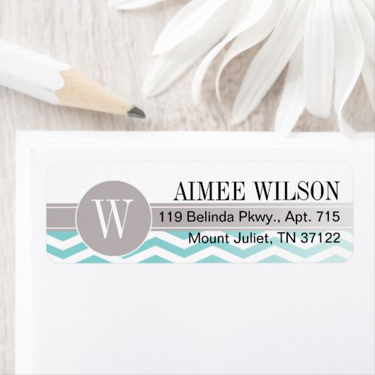 ::TBA: Chic Zickzack Monogram | AQUAMARIN (Insitu)