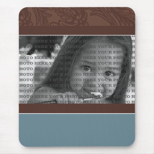 {TBA} Classy Chic Floral FOTO Template (aquamarin) Mousepad (Vorne)