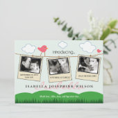 {TBA} Clothesline Geburtsankündigung Ankündigung (Stehend Vorderseite)