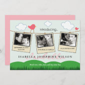 {TBA} Clothesline Geburtsankündigung Ankündigung (Vorne/Hinten)