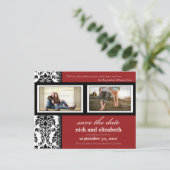 {TBA} Damaskus 2-Foto Rot-Schwarz-Weiß Save the Da Ankündigungspostkarte (Stehend Vorderseite)