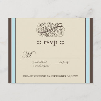 {TBA} Einfach Elegant 4,25x5,5" Antwortkarte RSVP Karte