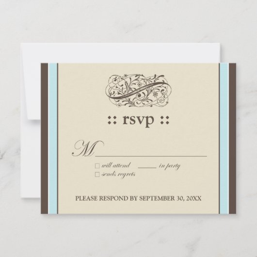 {TBA} Einfach elegante 4,25x5,5"-Antwortkarte RSVP Karte (Vorderseite)