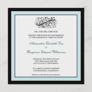 {TBA} Einfach elegante Hochzeitseinladung (schwarz Einladung