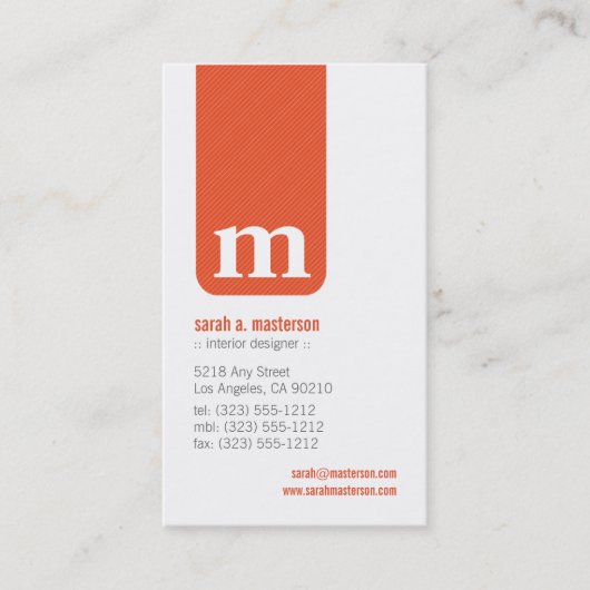 {TBA} Einfache Monogramm-Designer Visitenkarte (Vorderseite)