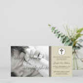 {TBA} Einfache und süße Sepia-Taufankündigung (Stehend Vorderseite)