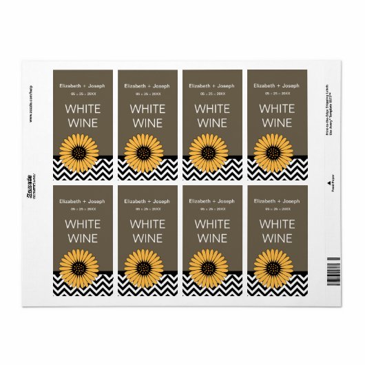 (TBA) Gerbera Daisy & Zickzack Wine Labels (Vorne)