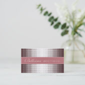 {TBA-Gewinner} Halftone Dots Mauve Business Card Visitenkarte (Stehend Vorderseite)