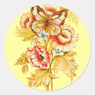 TBA-Gewinner Vintag Floral Runder Aufkleber