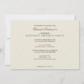 {TBA} Golden Years Damask Birthday Invite (rot) Einladung (Rückseite)