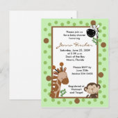 {TBA} Jungle Adventure Safari Baby Dusche Einladungspostkarte (Vorne/Hinten)