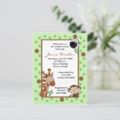 {TBA} Jungle Adventure Safari Baby Dusche Einladungspostkarte (Stehend Vorderseite)